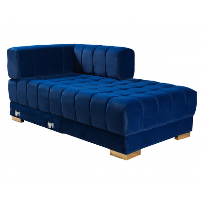 Nova Ariana Velvet Double Chaise Sectional - Blue