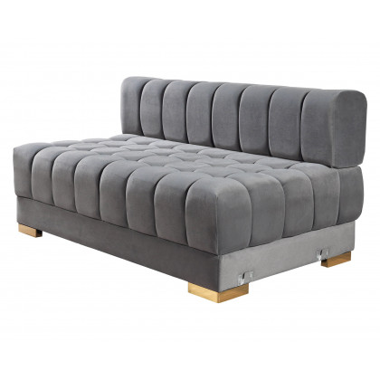 Nova Ariana Velvet Double Chaise Sectional - Gray