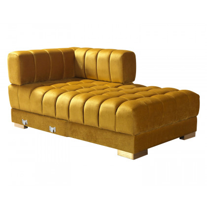Nova Ariana Velvet Double Chaise Sectional - Mustard