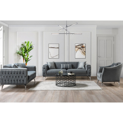 Nova Belinda Gray Velvet Chair