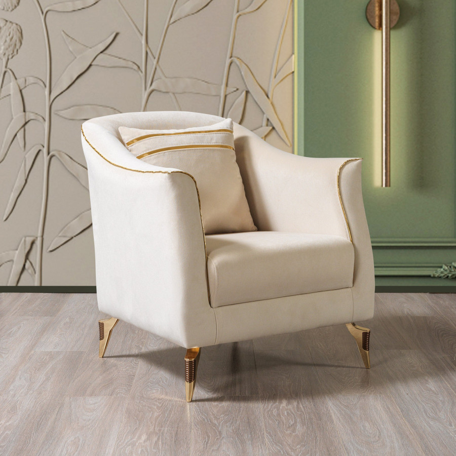 Nova Belinda Ivory Velvet Chair