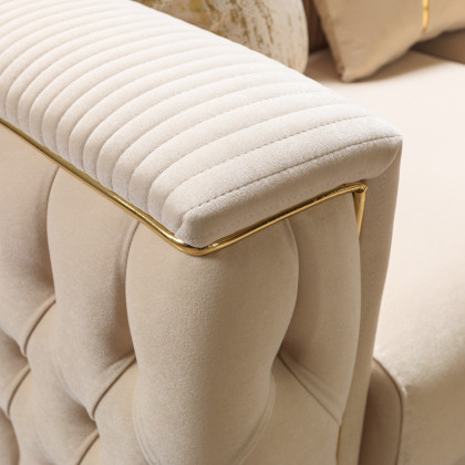 Nova - Belinda Ivory Velvet Sofa 89" & Loveseat 69"