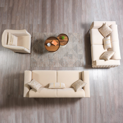Nova - Belinda Ivory Velvet Sofa 89" & Loveseat 69"