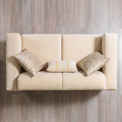 Nova - Belinda Ivory Velvet Sofa 89" & Loveseat 69"