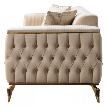 Nova - Belinda Ivory Velvet Sofa 89" & Loveseat 69"