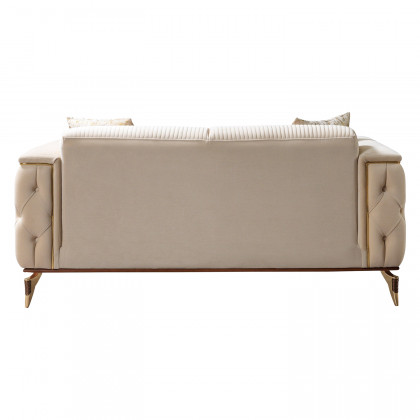 Nova - Belinda Ivory Velvet Sofa 89" & Loveseat 69"