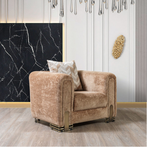 Nova Brenda Coffee Boucle Chair