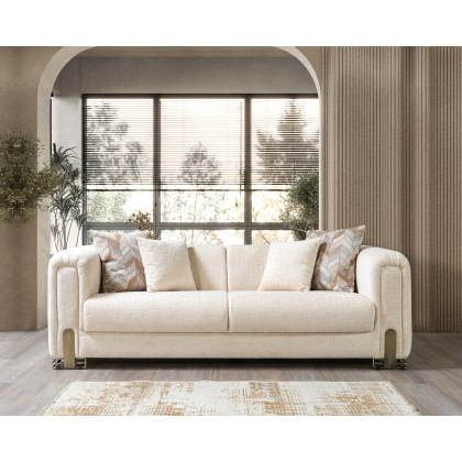 Nova Brenda Ivory Boucle Sofa 93" & Loveseat 71"