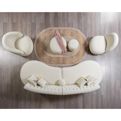 Nova Cloe Boucle Stool - Ivory