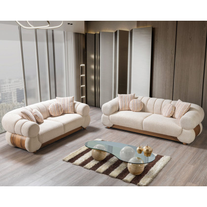 Nova - Destina Ivory Boucle Sofa 96" & Loveseat 81"