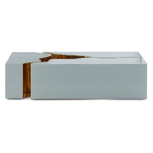 Nova Dream Glass 3-Piece Coffee Table - White/Gold