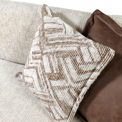 Nova - Dylan Ivory Linen 3-Piece Curved 126" Sectional with Ottoman