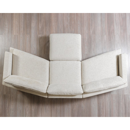 Nova - Dylan Ivory Linen 3-Piece Curved 126" Sectional with Ottoman