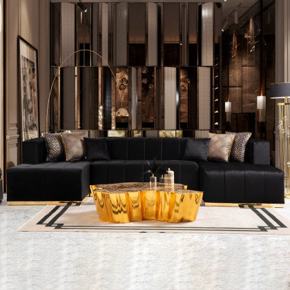 Nova - Elisha Velvet Double Chaise Sectional