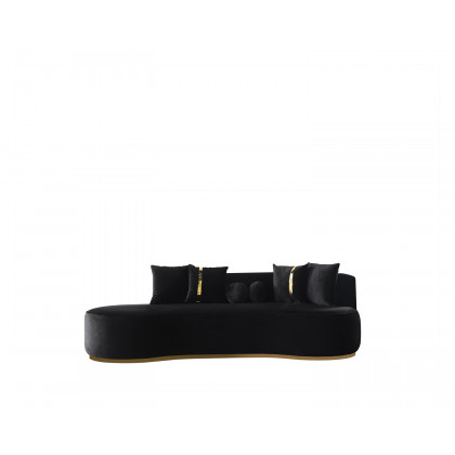 Nova Ella Velvet Chaise Lounge - Black