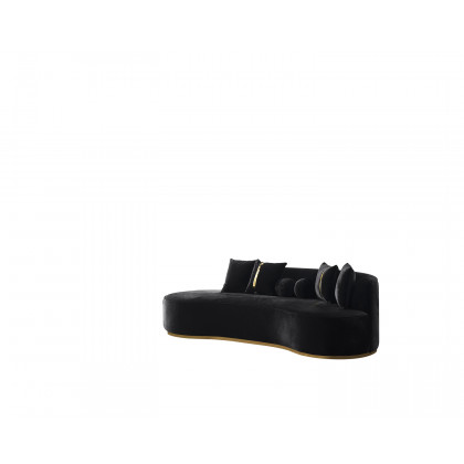 Nova Ella Velvet Chaise Lounge - Black
