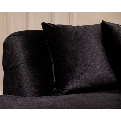 Nova Ella Velvet Curved Sectional - Black