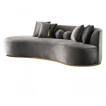 Nova Ella Velvet Chaise Lounge - Gray
