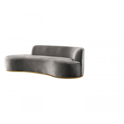 Nova Ella Velvet Chaise Lounge - Gray