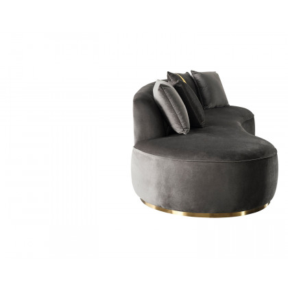 Nova Ella Velvet Chaise Lounge - Gray