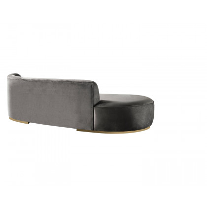 Nova Ella Velvet Chaise Lounge - Gray