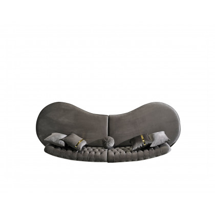 Nova Ella Velvet Curved Sectional - Gray