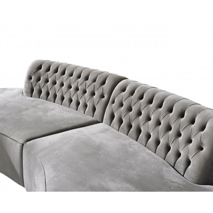 Nova Ella Velvet Curved Sectional - Gray