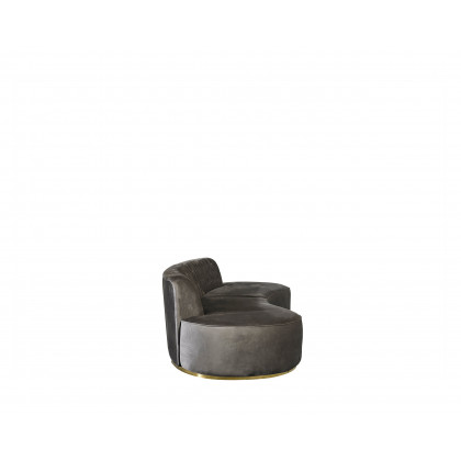 Nova Ella Velvet Curved Sectional - Gray