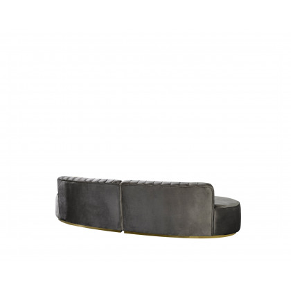 Nova Ella Velvet Curved Sectional - Gray