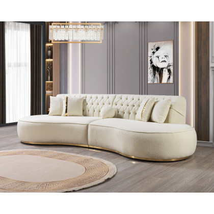 Nova Ella Boucle Curved Sectional - Ivory
