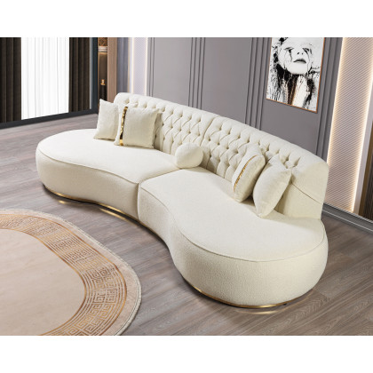 Nova Ella Boucle Curved Sectional - Ivory