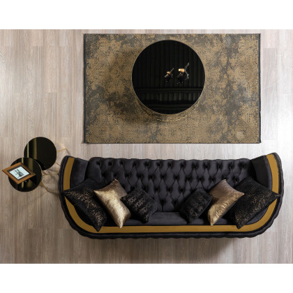 Nova Fanci Velvet Sofa & Loveseat - Black