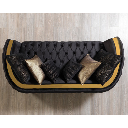 Nova Fanci Velvet Sofa & Loveseat - Black