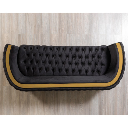 Nova Fanci Velvet Sofa & Loveseat - Black