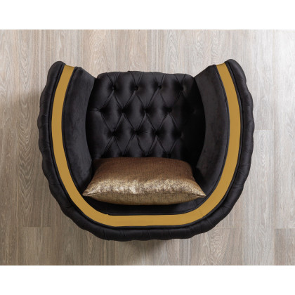 Nova Fanci Velvet Sofa & Loveseat - Black