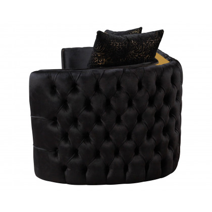 Nova Fanci Velvet Sofa & Loveseat - Black