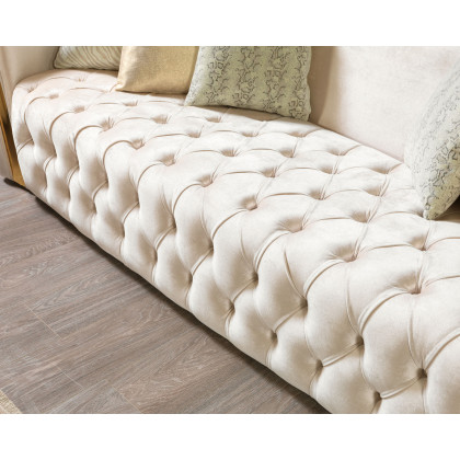 Nova Fanci Velvet Sofa & Loveseat - Ivory