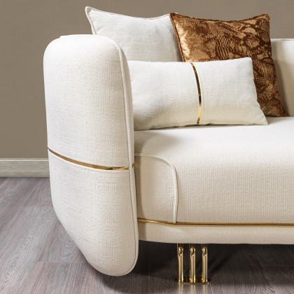 Nova - Helena Ivory Velvet Loveseat 82"