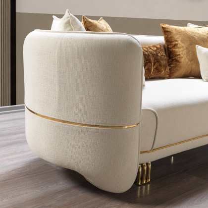 Nova - Helena Ivory Velvet Loveseat 82"