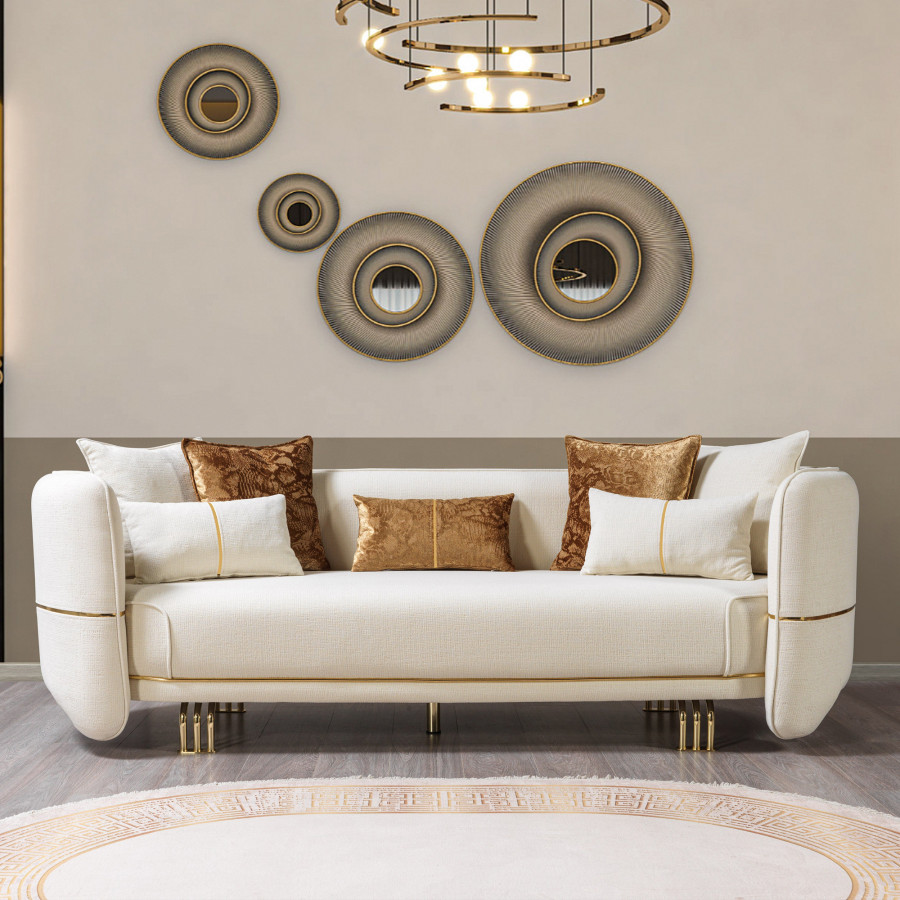 Nova - Helena Ivory Velvet Sofa 94"