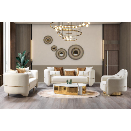 Nova - Helena Ivory Velvet Sofa 94"