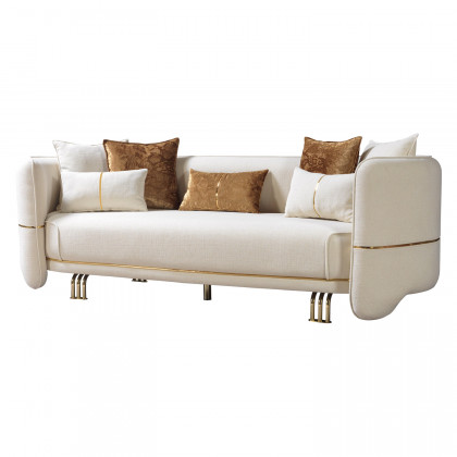 Nova - Helena Ivory Velvet Sofa 94"