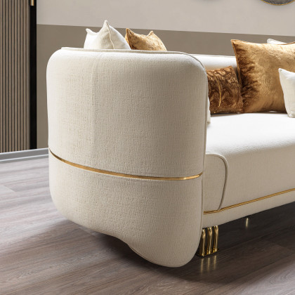 Nova - Helena Ivory Velvet Sofa 94"