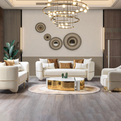 Nova - Helena Ivory Velvet Sofa & Loveseat