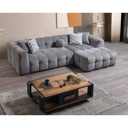 Nova Ivy Gray Boucle RAF 110" Sectional