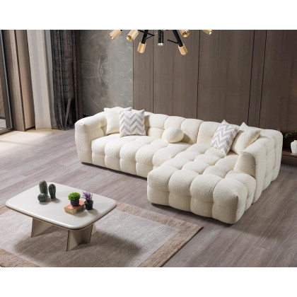 Nova Ivy Ivory Boucle RAF 110" Sectional