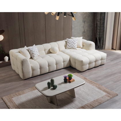 Nova Ivy Ivory Boucle RAF 110" Sectional