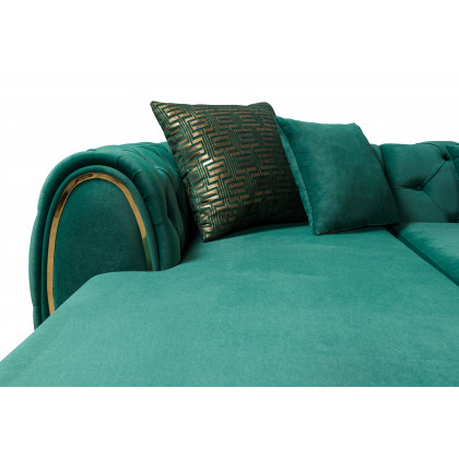 Nova Jessie Green Velvet Double Chaise 138" Sectional
