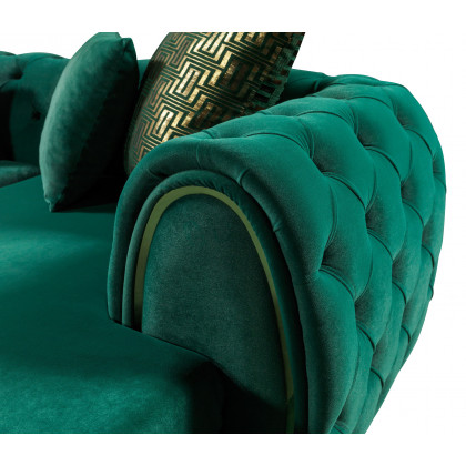 Nova Jessie Green Velvet Double Chaise 138" Sectional