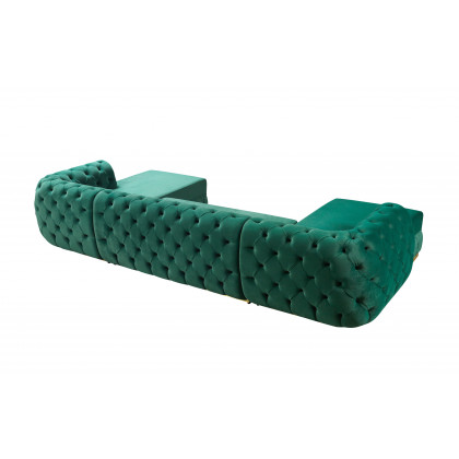 Nova Jessie Green Velvet Double Chaise 138" Sectional